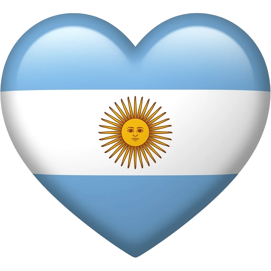 Un corazón con los colores de la bandera Argentina  emoji