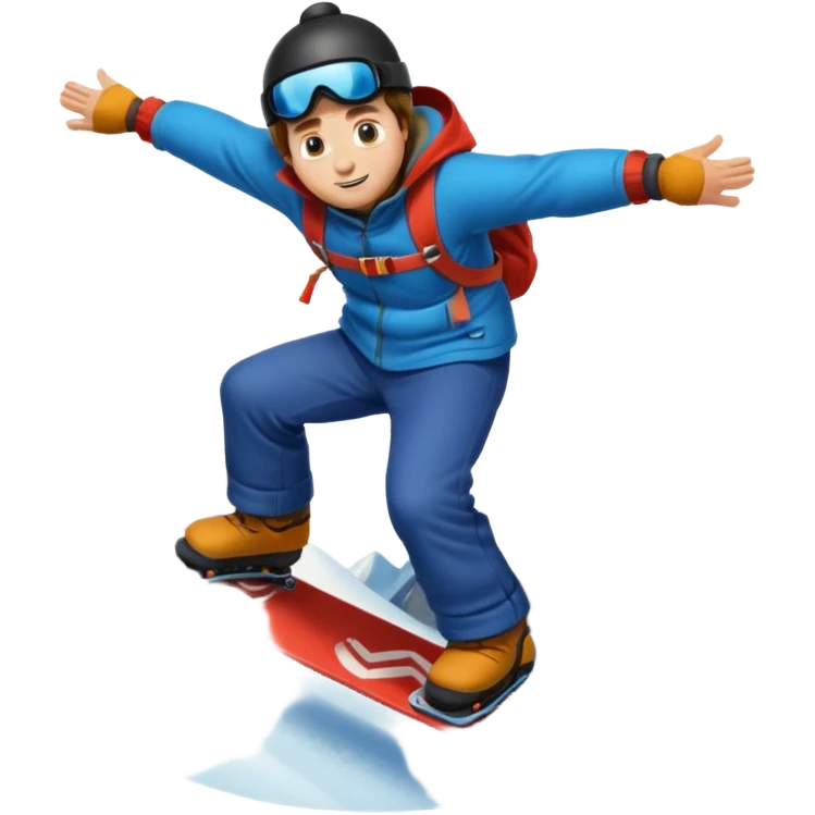 big round super harry guy snowbording down mountain emoji