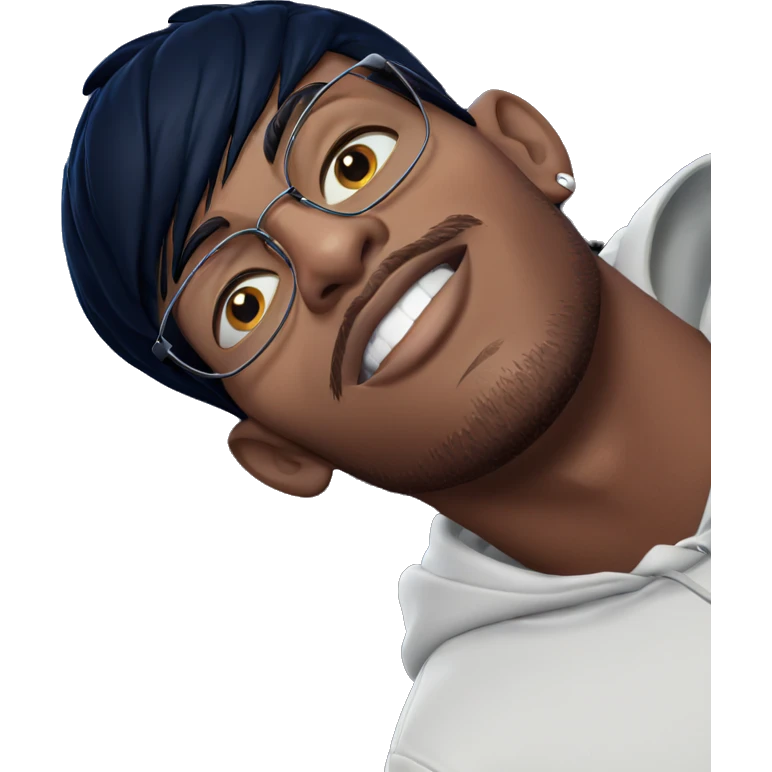 dark-skinned boy in white hoodie emoji