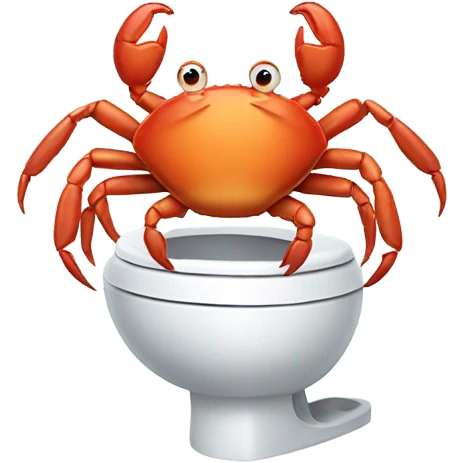 crab using the toilet emoji