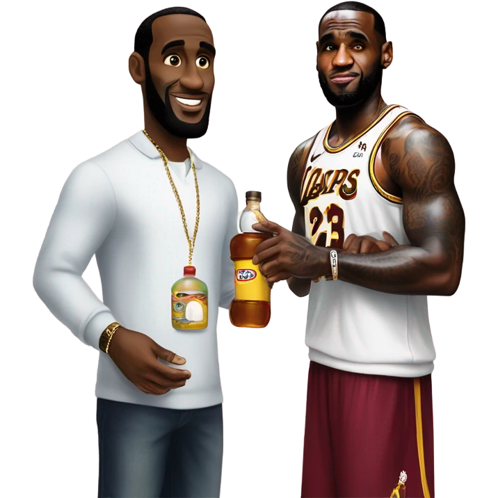 P Diddy holding baby oil with LeBron James  emoji