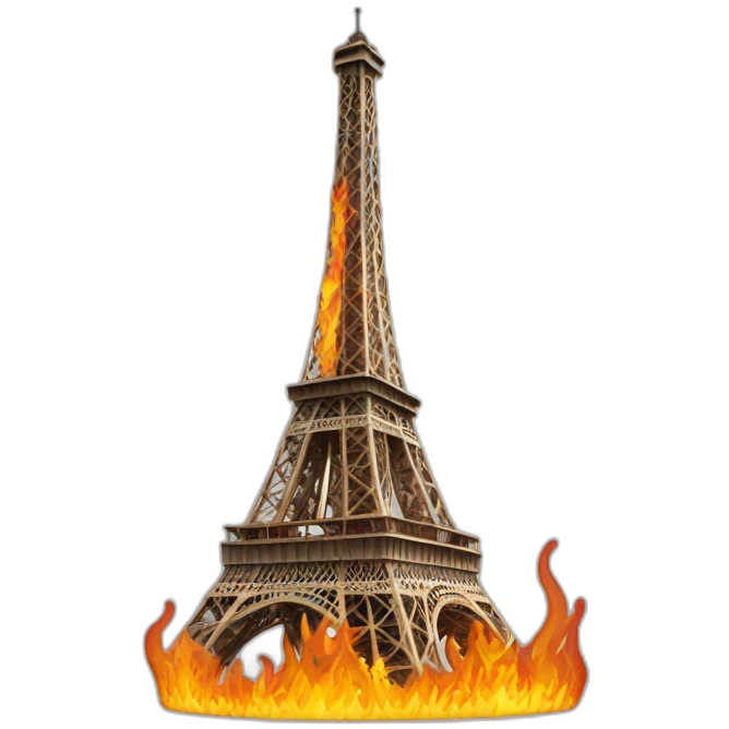 tour Eiffel qui prend feu emoji