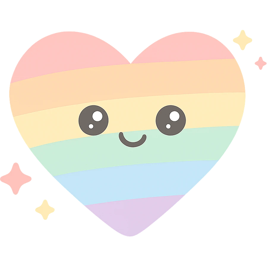 rainbow heart with sparkles emoji