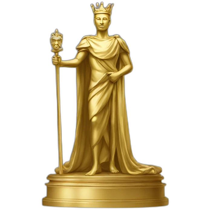 King standing statue elegant gold emoji