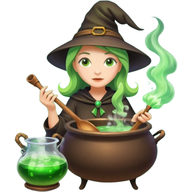 green witch cooking potion emoji