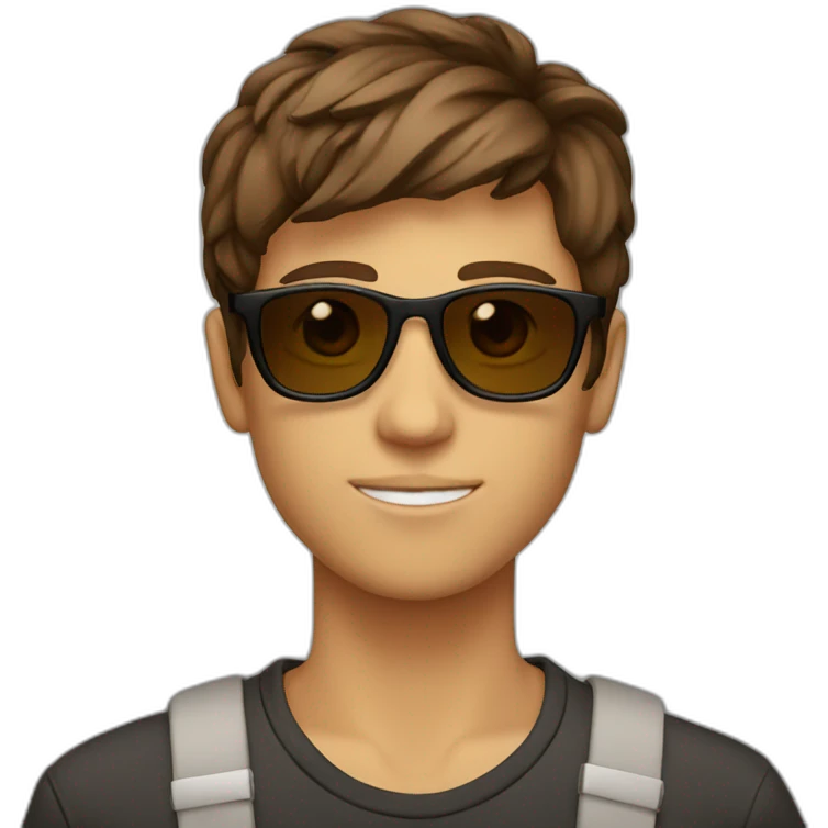 teenager-brown haired-brown eyed-sunglasses-cool emoji
