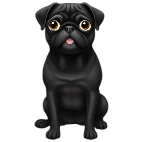 Black pug emoji