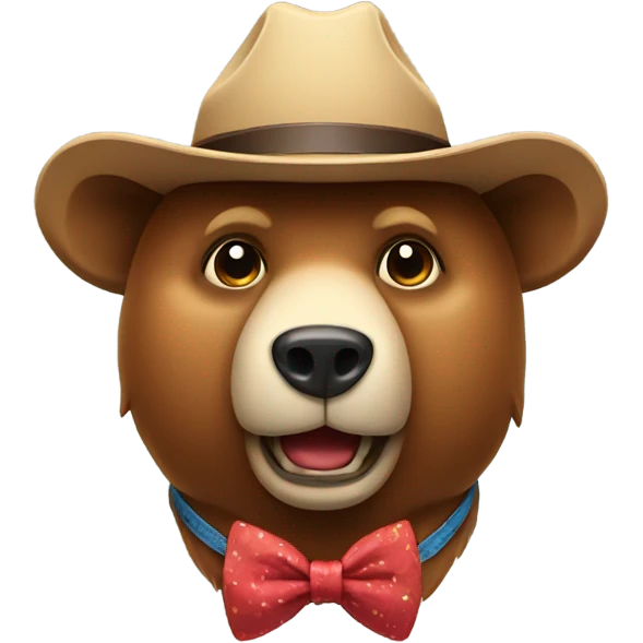 Bear with cowboy hat and bow tie emoji