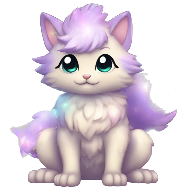 Anthro Cute Gorgeous Petite Shiny Colorful Pastel Glitter Sparkle Stars Anime Chibi Animal-Fakémon-Pokémon-Hybrid Fur Sona Aesthetic Trending Style Full Body emoji