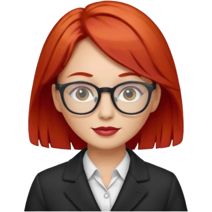 tailor woman with red hair and glasses emoji