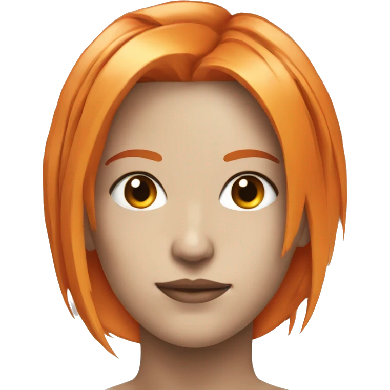 Head Female cyborg orange hair and circuits emoji