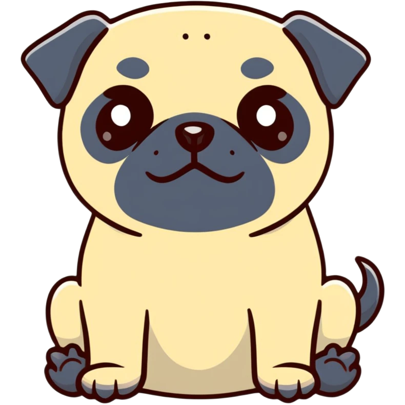 black pug with sneaky eyes emoji