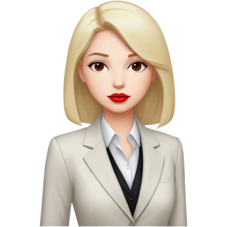 woman simple suit jacket shirt polish red emoji