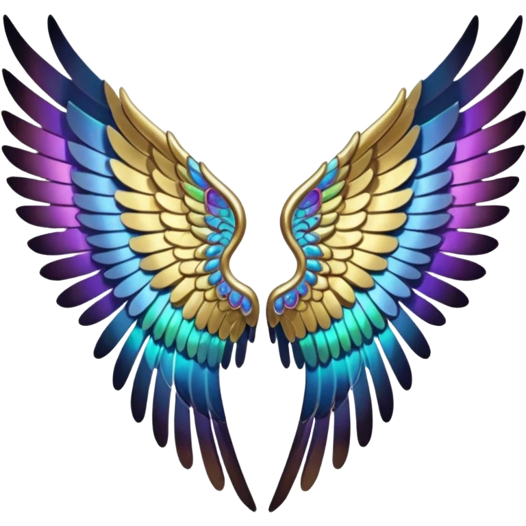 can you generate 6 unique angel wings designs? just the wings - no body, head, or feet necessary emoji