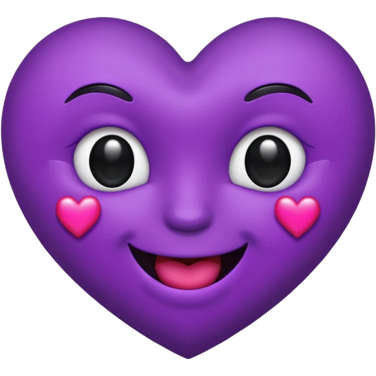 a clack emoji kissing with a purple heart emoji