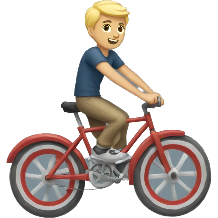 young blonde guy riding a bike emoji