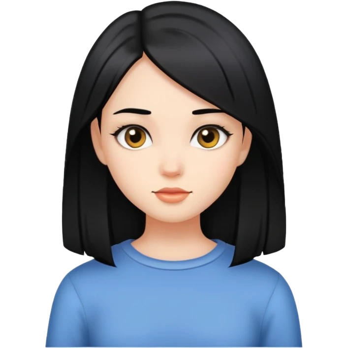 девушка с прямыми чёрными волосами emoji
