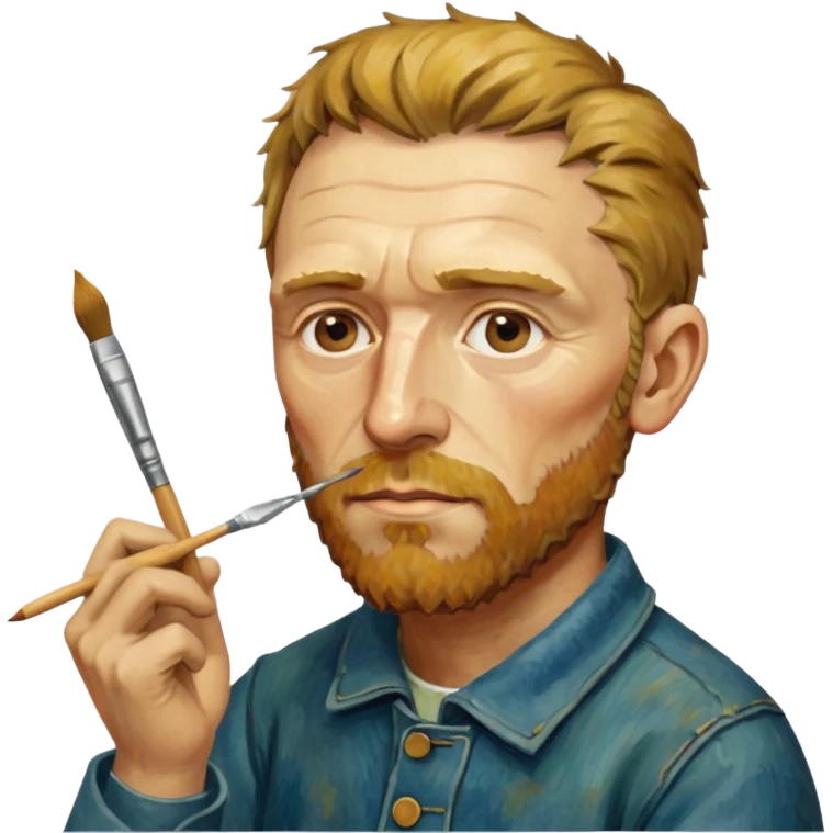 an gogh paints on a canvas. band-aid on the ear emoji