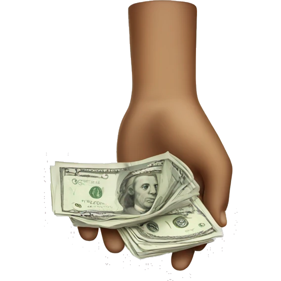 Hand giving a stack of cash emoji