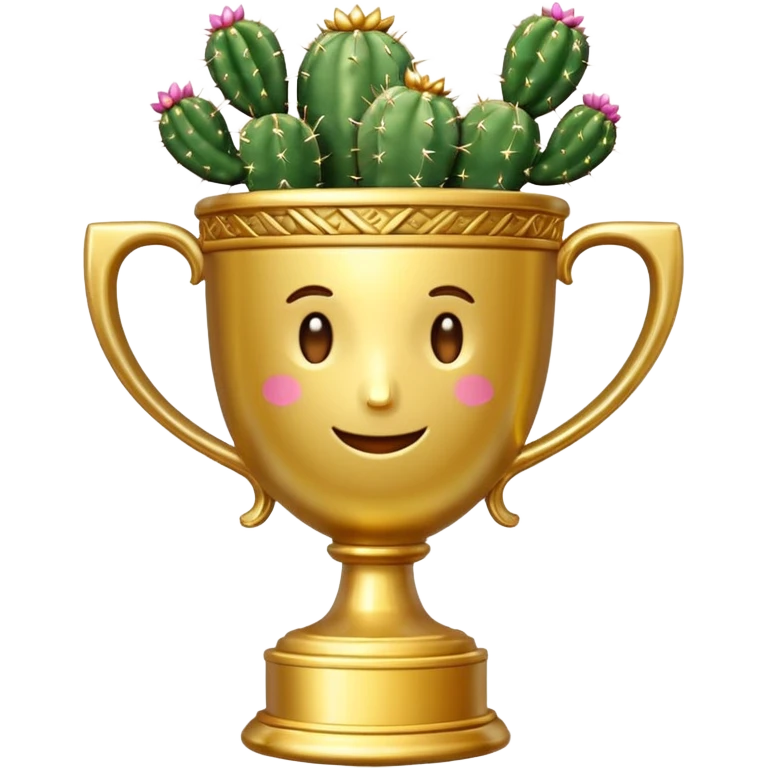 gold cactus cup trophy emoji