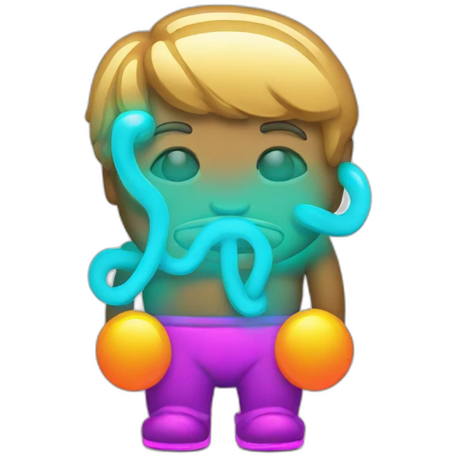 Juicy booty neon sign style man emoji