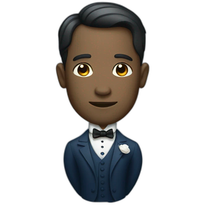 blue butler with little body and big head emoji