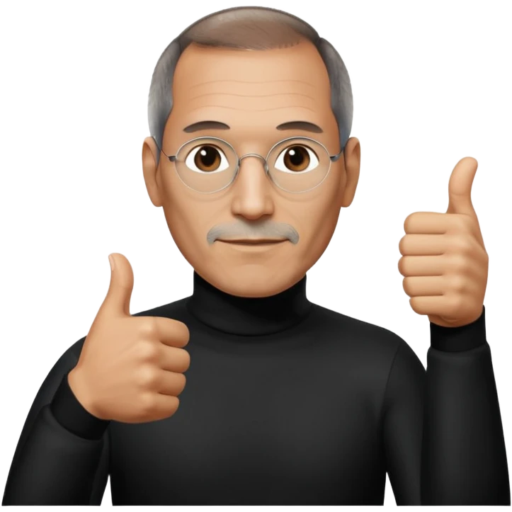 steve jobs holding up a thumbs up emoji