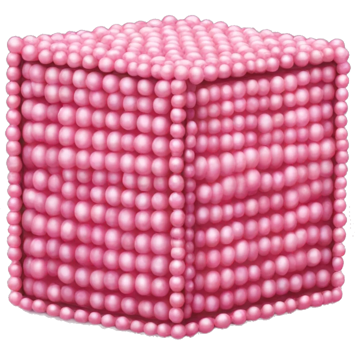 A box made of pink pearls emoji
