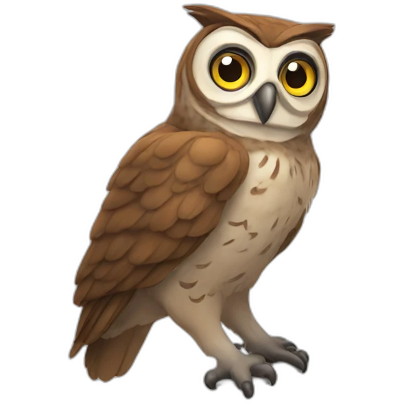 a goofy owl emoji