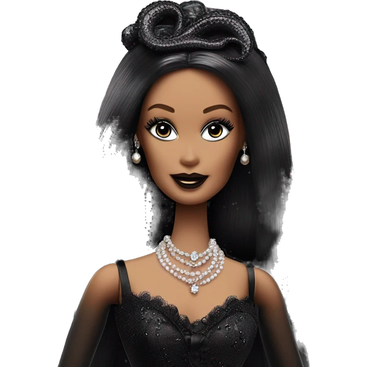 1915 Victorian Debut Barbie CC,Morticia Addams,modeling, sparkling black octopus   emoji