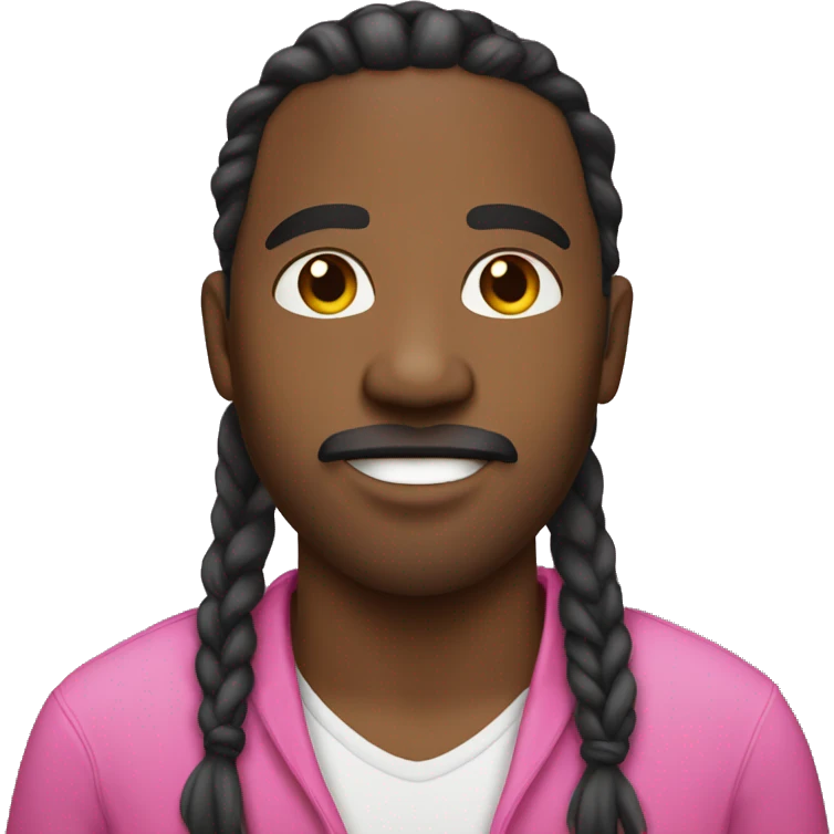 Black guy with goatee and braids with pnk tips emoji