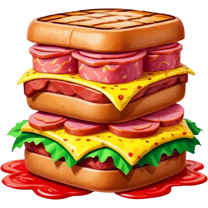 matisse style spam meat landscape emoji