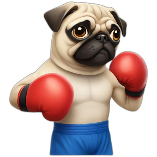 pug with boxing gloves emoji