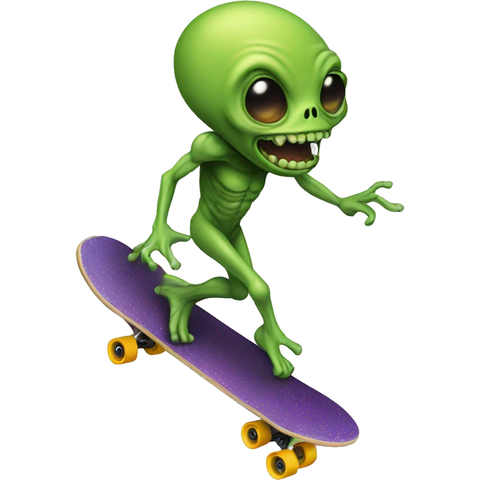 alien on a skateboard emoji