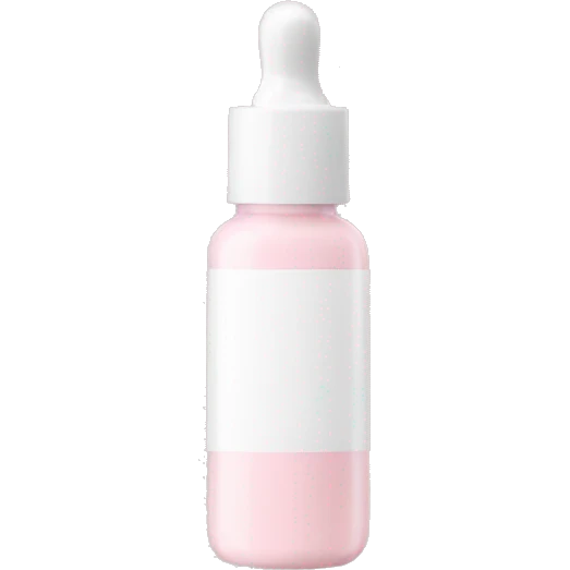 Pale pink serum bottle with white top emoji