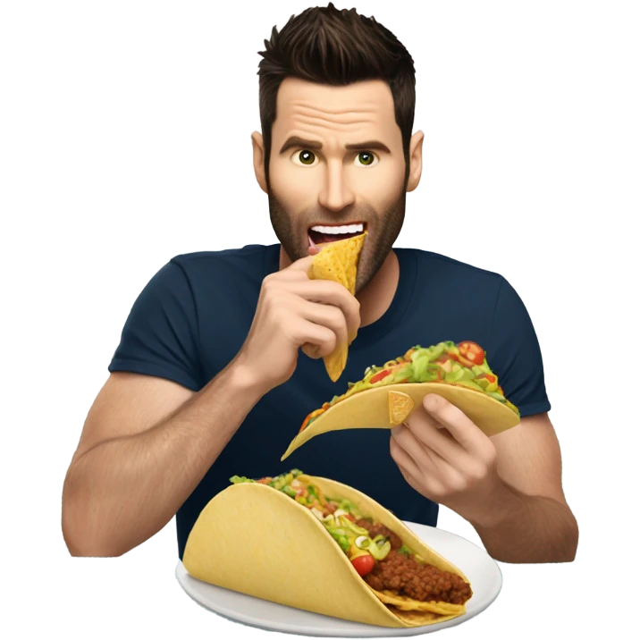 adam levine eating a taco emoji