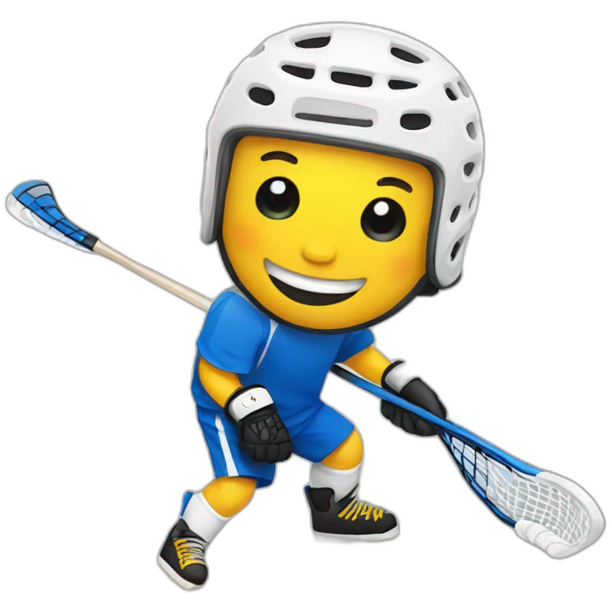Floorball with a louthing smile emoji