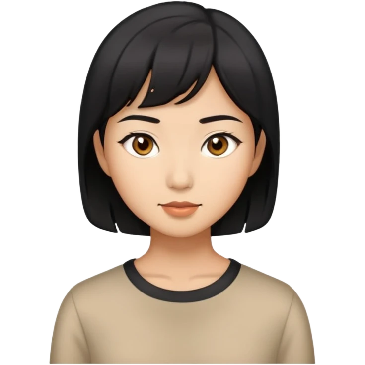 Asian woman model with short black hair emoji