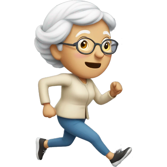 A old lady running emoji