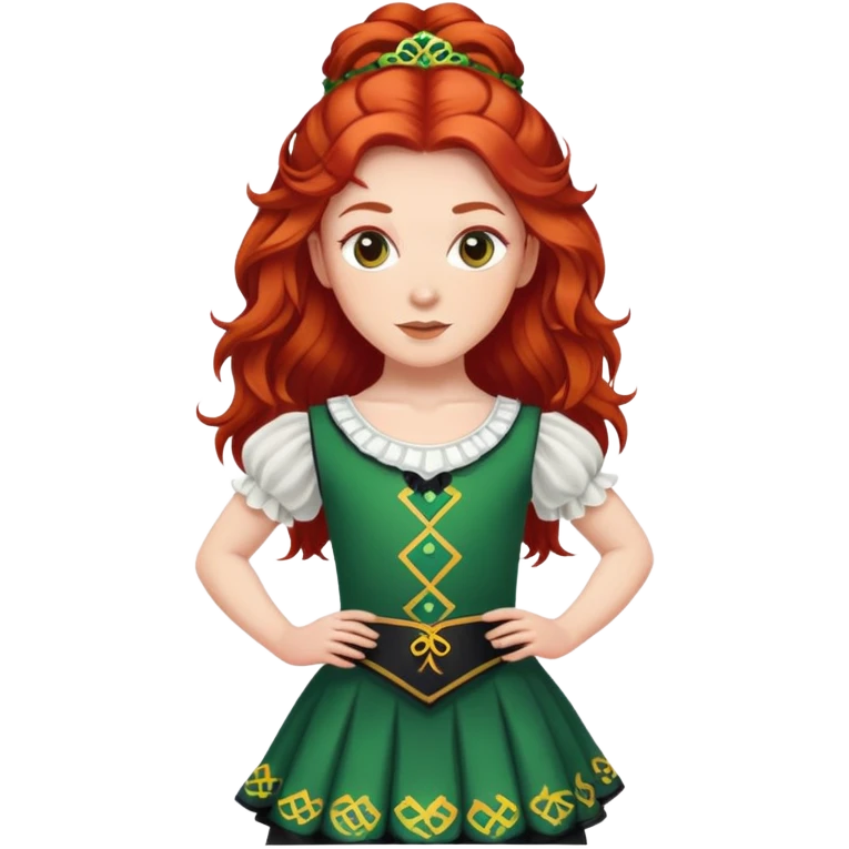 Irish dancer with red hair emoji