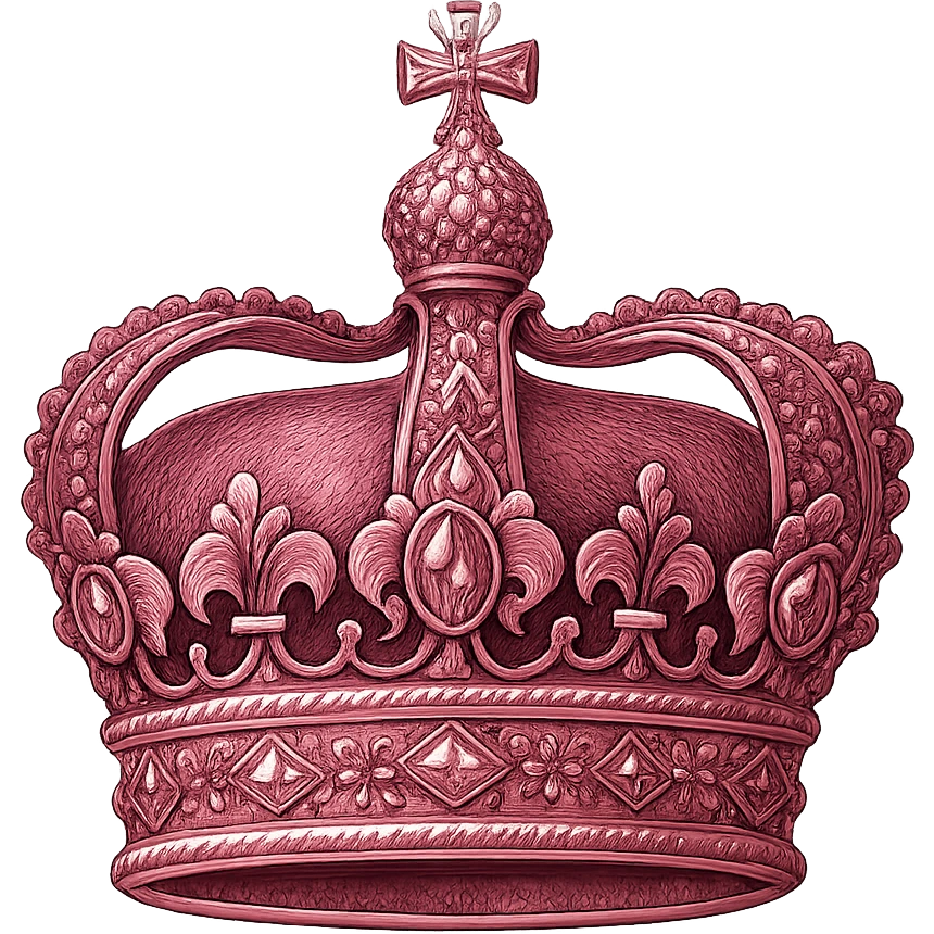 detailed crown, pink color emoji