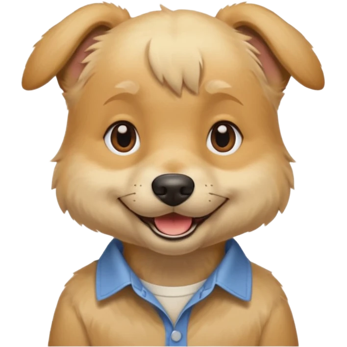 blonde hair dog with shirt emoji