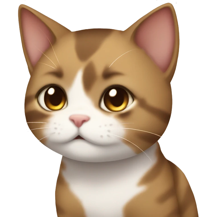 :3 Chibi cat anime face brown  emoji