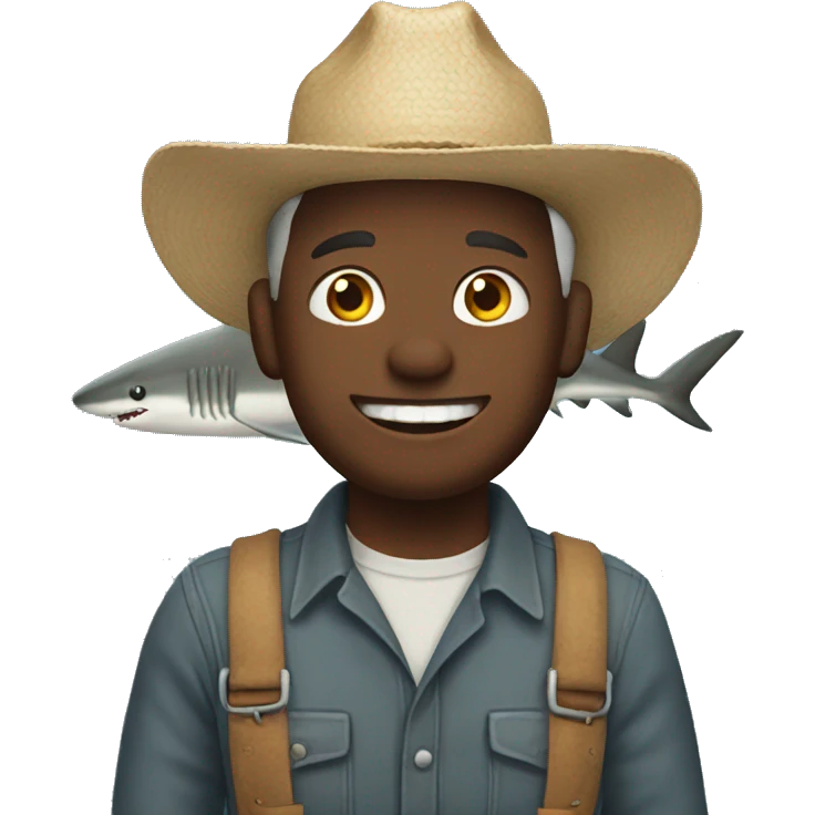 Farmer shark emoji
