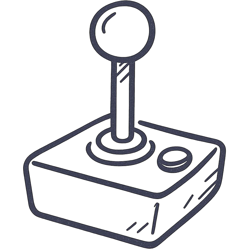 joystick icon, no fill, outline color #442C58, minimal, clean emoji