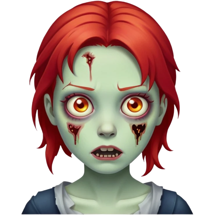 girl zombie with red hair emoji