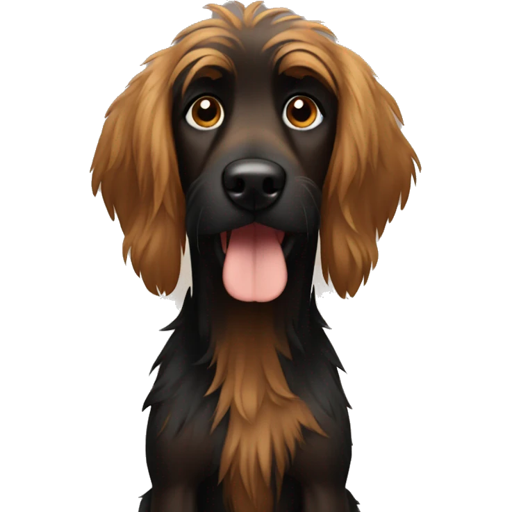 Shaggy brown and black dog emoji