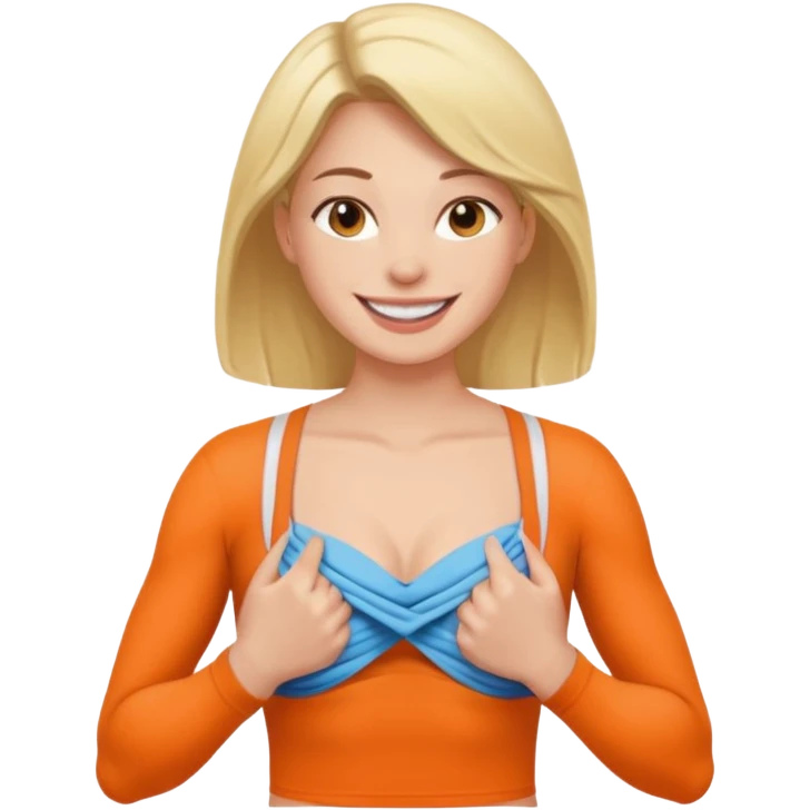 Emoji perempuan sedang membuka baju emoji