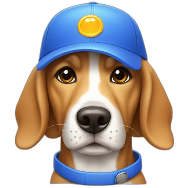 Super dog with cap emoji