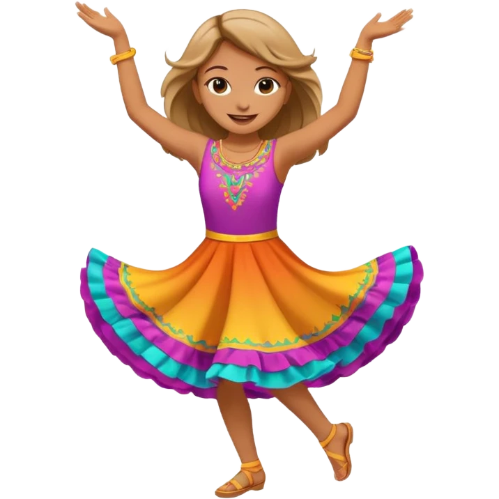 Happy girl dancing full body emoji
